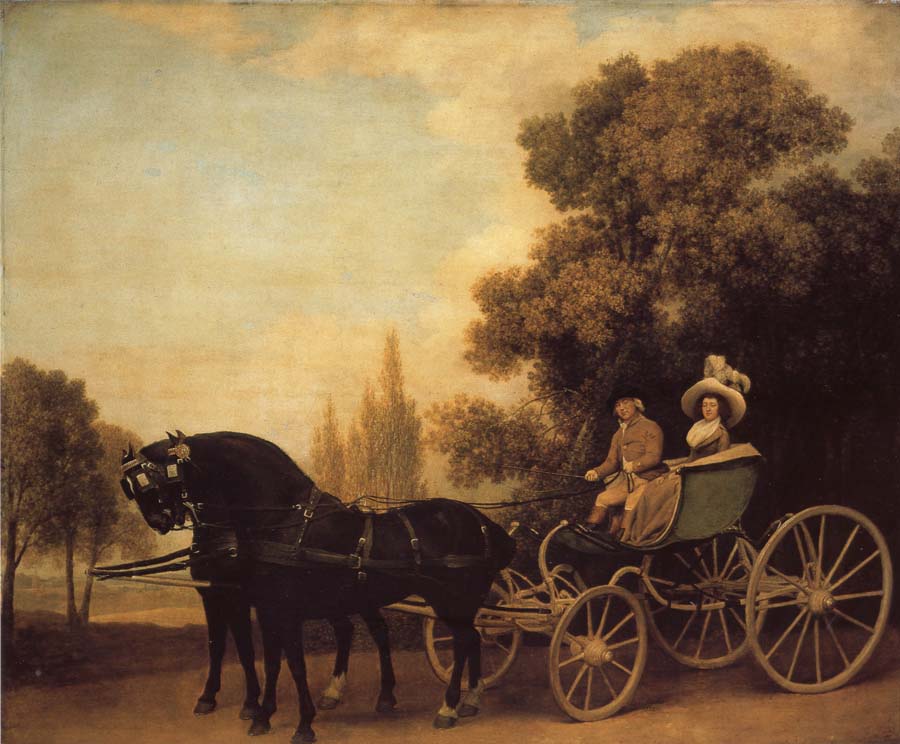 A Gentleman Driving a Lady in a Phaeton
